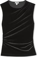 Reiss Scarlett Sleeveless Ruched Velour Top