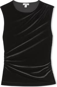 Reiss Scarlett Sleeveless Ruched Velour Top