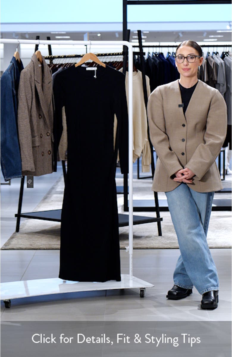 Basila Long Sleeve Stretch Cotton Midi Dress, sales video thumbnail