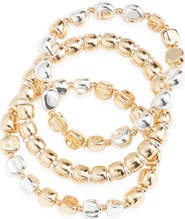 Nordstrom Set of 3 Mixed Orb Stretch Bracelets