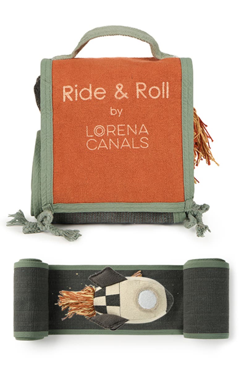 Lorena Canals Milky Way Rocket Ride N' Roll Bag, Main, color, Orange