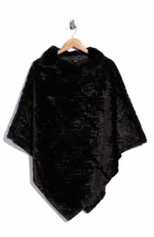 Open Knit Cowl Neck Poncho