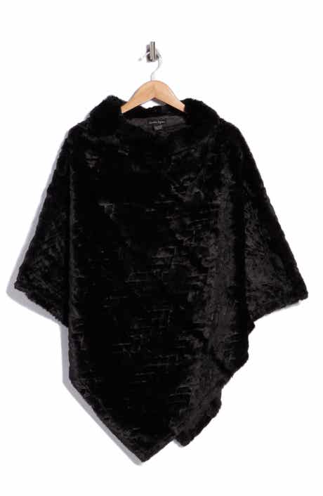Open Knit Cowl Neck Poncho