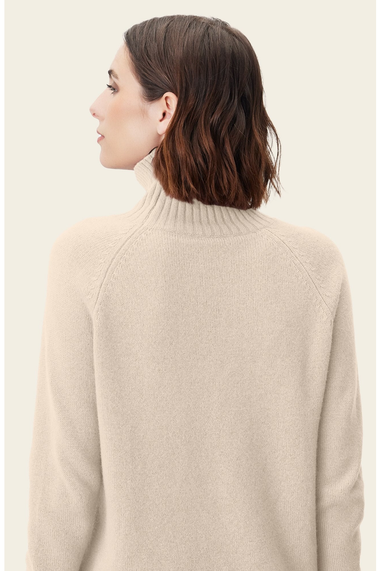Emma Cashmere Relaxed Turtleneck Sweater, Alternate, color, Ivory