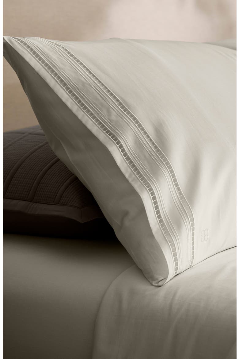 Signature Ladder Stitch Set of 2 Organic Cotton Pillowcases, Alternate, color, WHITE/ WHITE