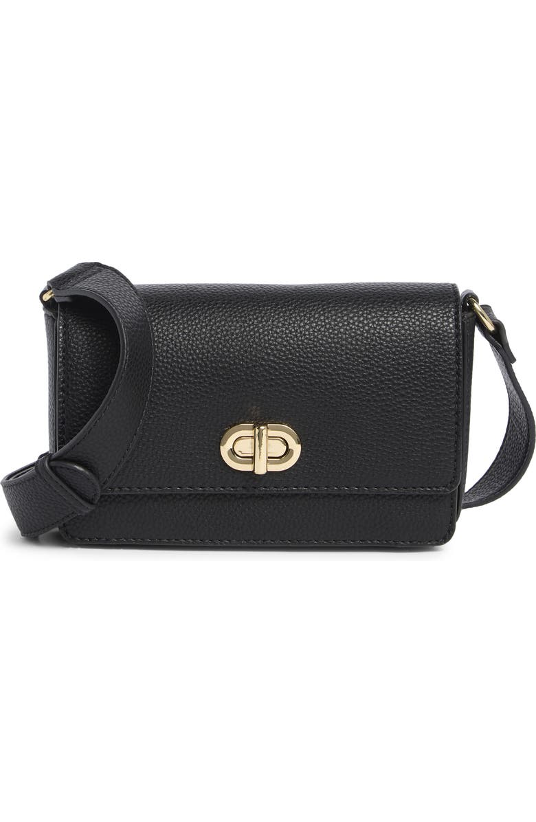 Nanette Lepore Julez Flap Crossbody Bag, Main, color, Black