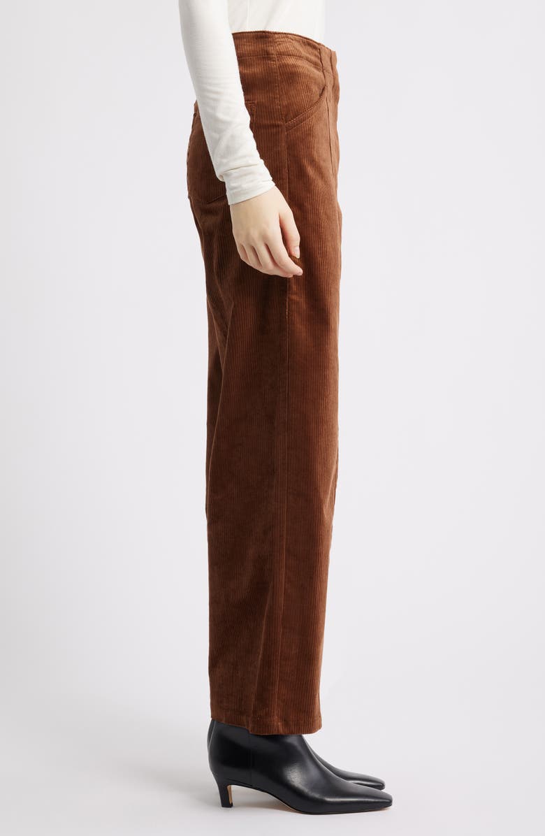 Theory Front Seam Cotton Blend Corduroy Pants, Alternate, color, Caramel