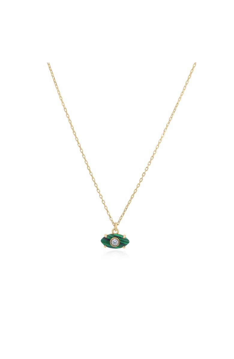 The Lovery Fine Jewelry Malachite Evil Eye Necklace, Main, color, Malachite