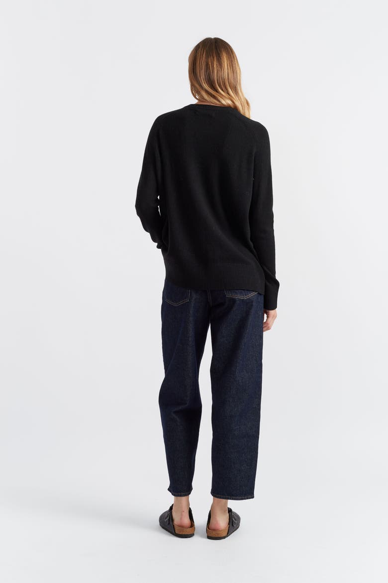 Lightweight Cashmere Slouchy Sweater, Alternate, color, Black
