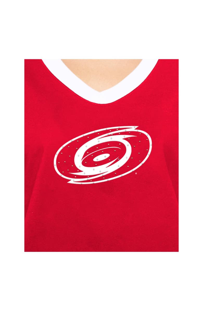 New Era Women's New Era Red Carolina Hurricanes Game Day Rhinestuds T-Shirt, Alternate, color, Red