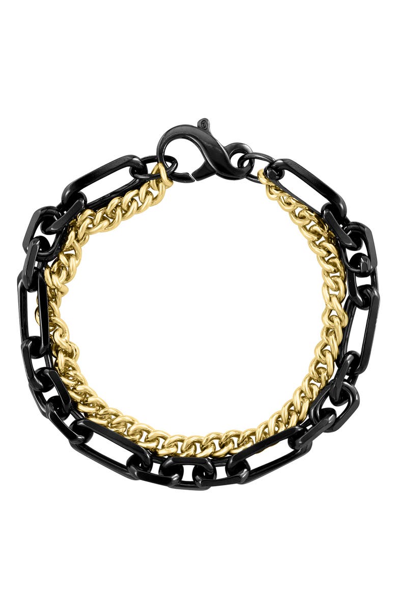 EFFY Men's Two-Tone Mixed Chain Bracelet, Main, color, Black
