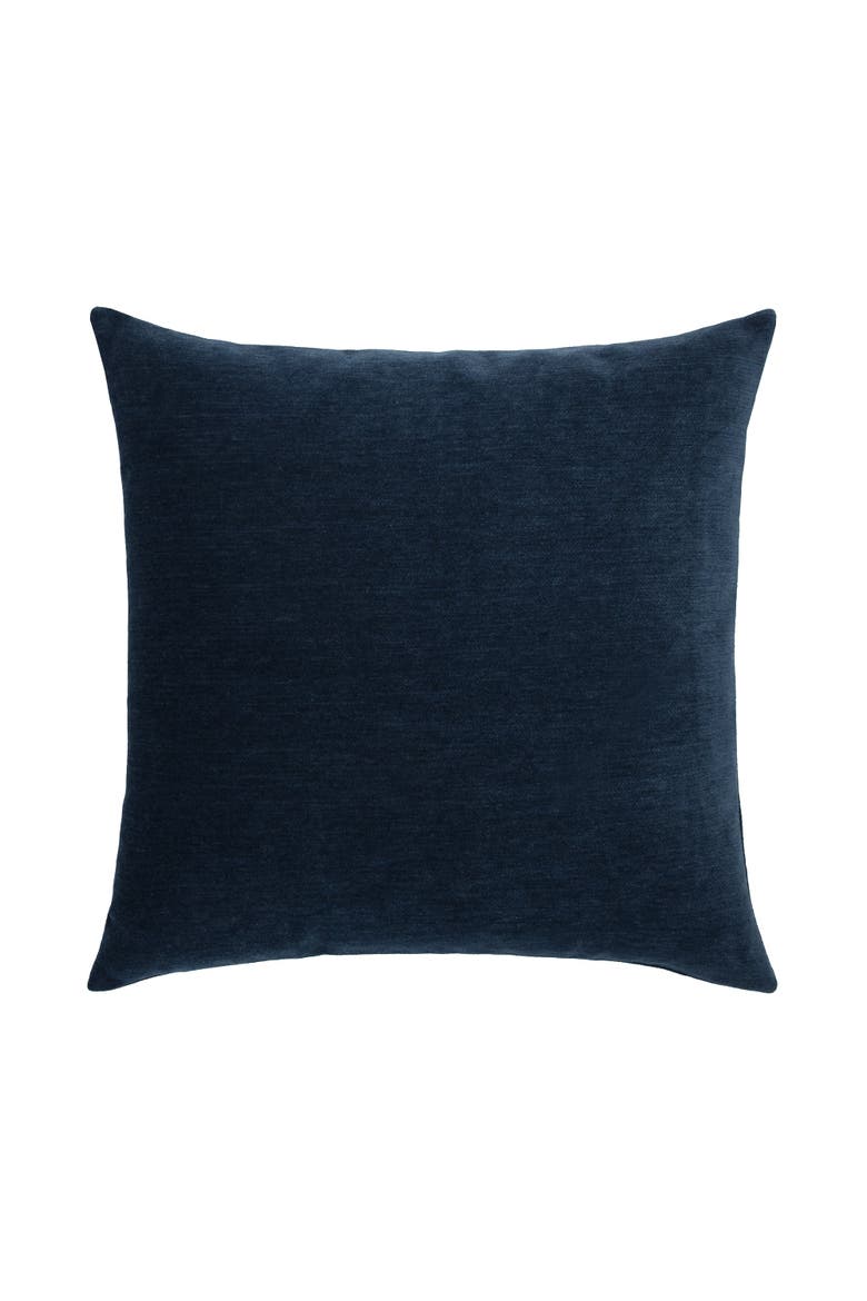 Luxe Velour Plush Chenille Indoor & Outdoor Woven Accent Pillow, Main, color, Indigo
