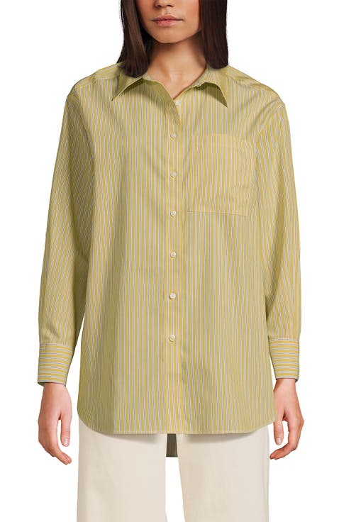 No Iron Oversized Poplin Extra Long Tunic