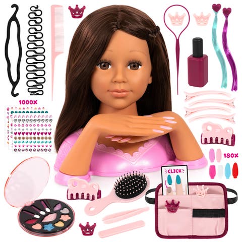 Charlene Magic Nails, Brunette, Doll Styling Head, 10.5 Inch Tall Bust,Kids 3+