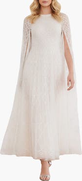 Needle & Thread Heart Lattice Cape Ankle Gown