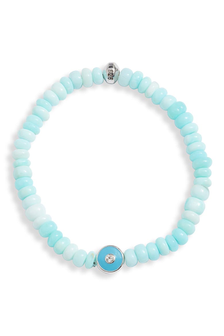 Boheme Beaded Opal Stretch Bracelet, Main, color, TURQUOISE/ AQUA