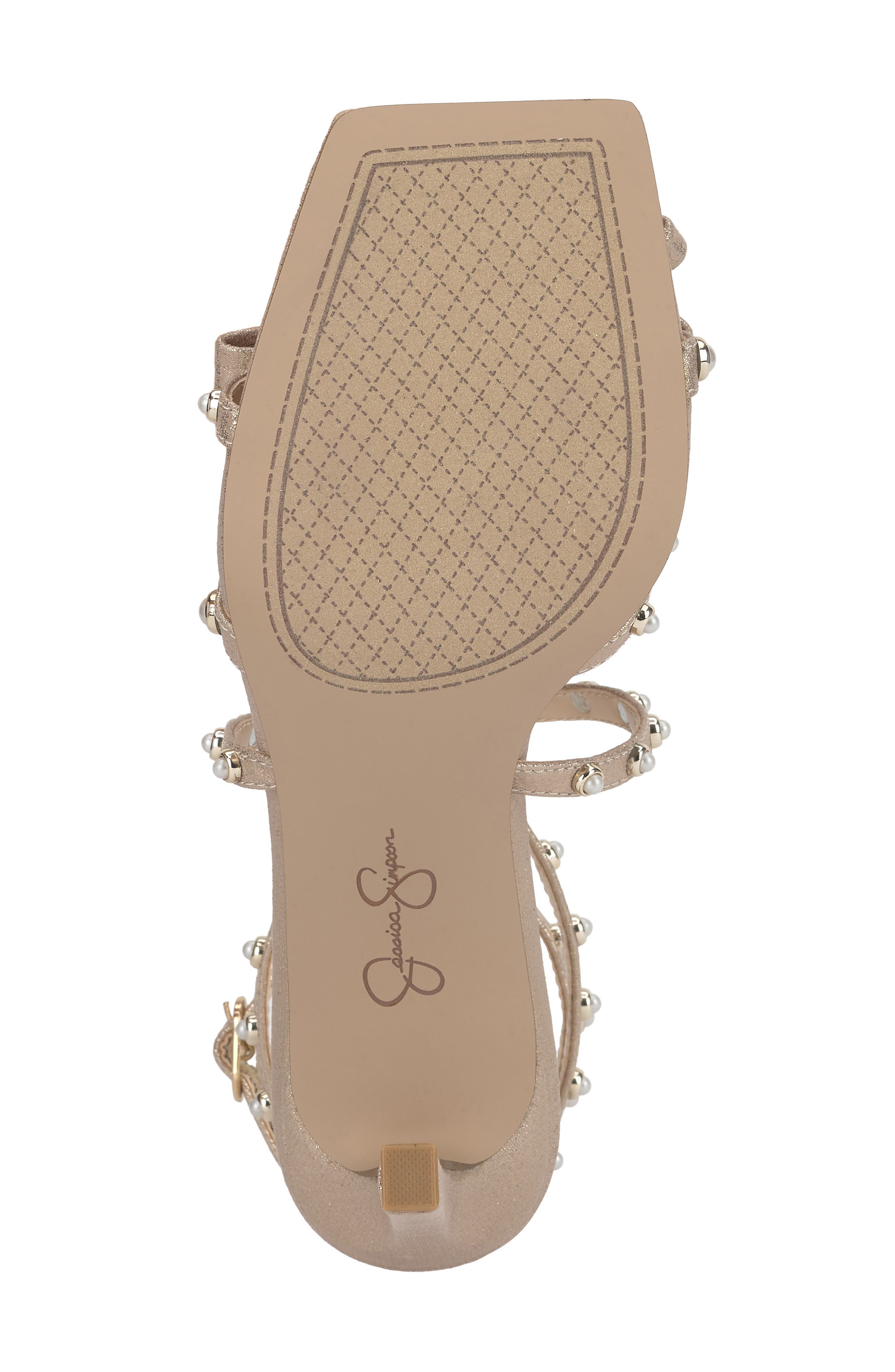 Jessica Simpson Loelva Studded Strappy Sandal, Alternate, color, Champagne