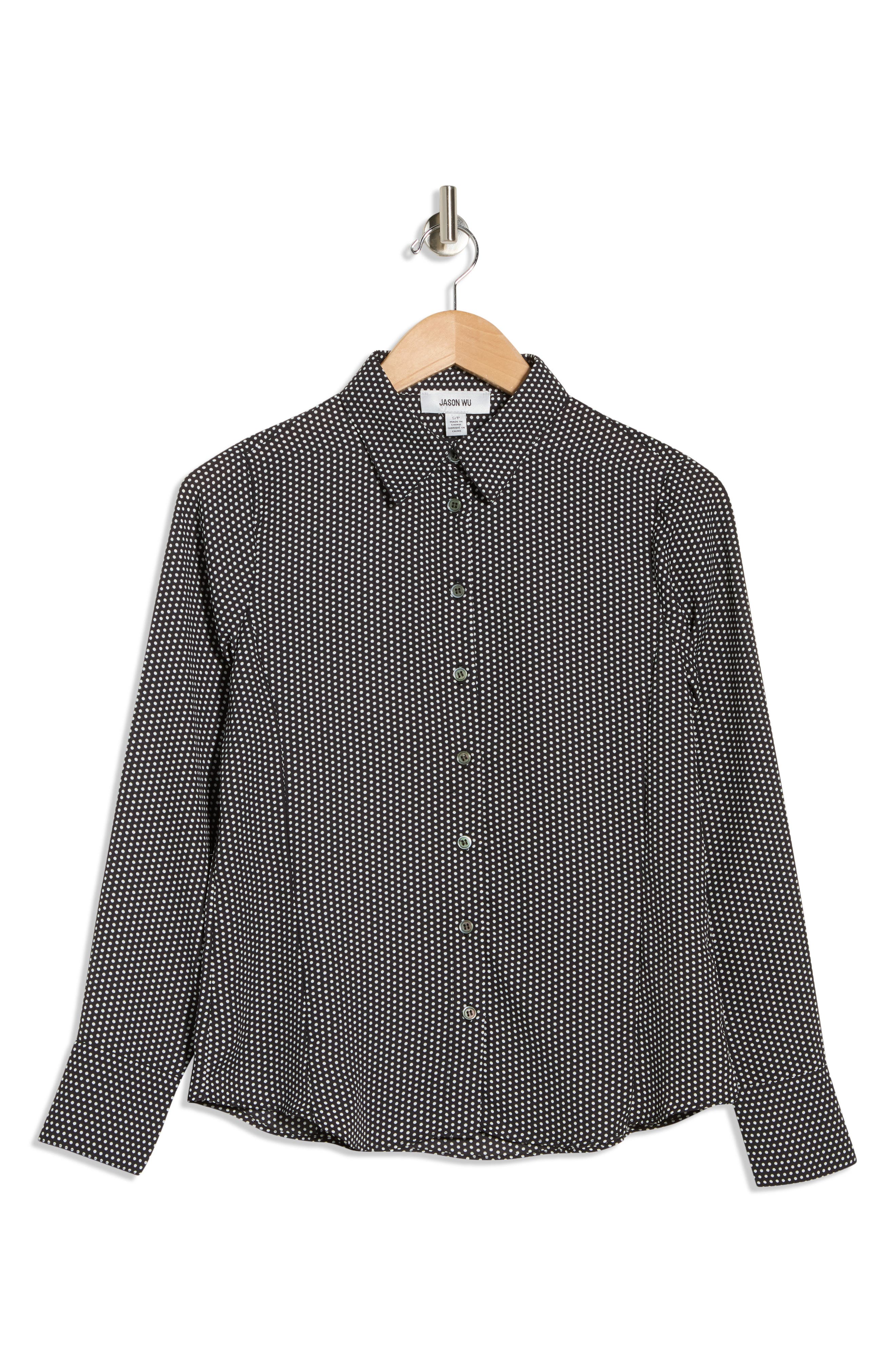 JASON WU Slim Fit Dot Print Button-Up Shirt