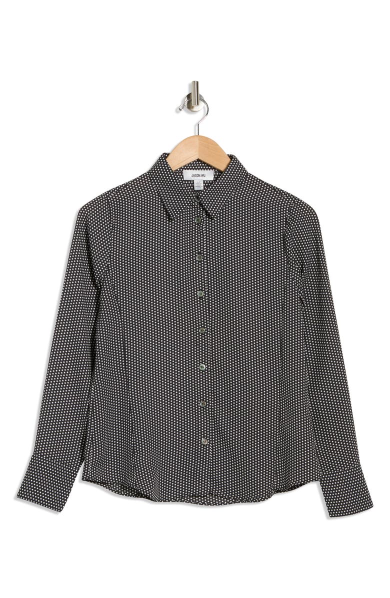 JASON WU Slim Fit Dot Print Button-Up Shirt, Main, color, Black/ White Dot