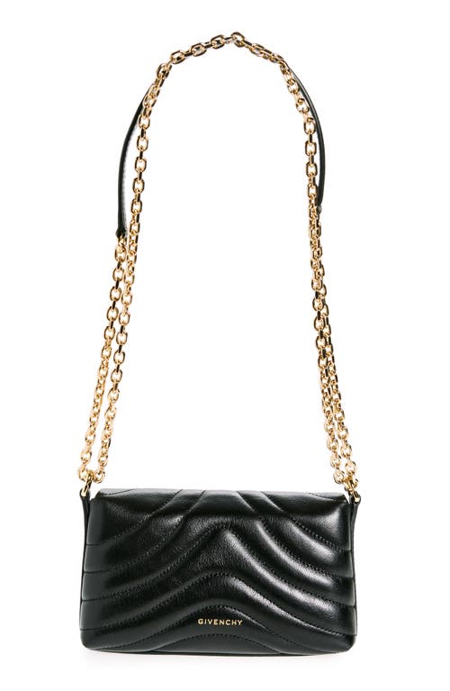 Givenchy 4g Liquid Logo Quilted Calfskin Wallet On A Chain In Black