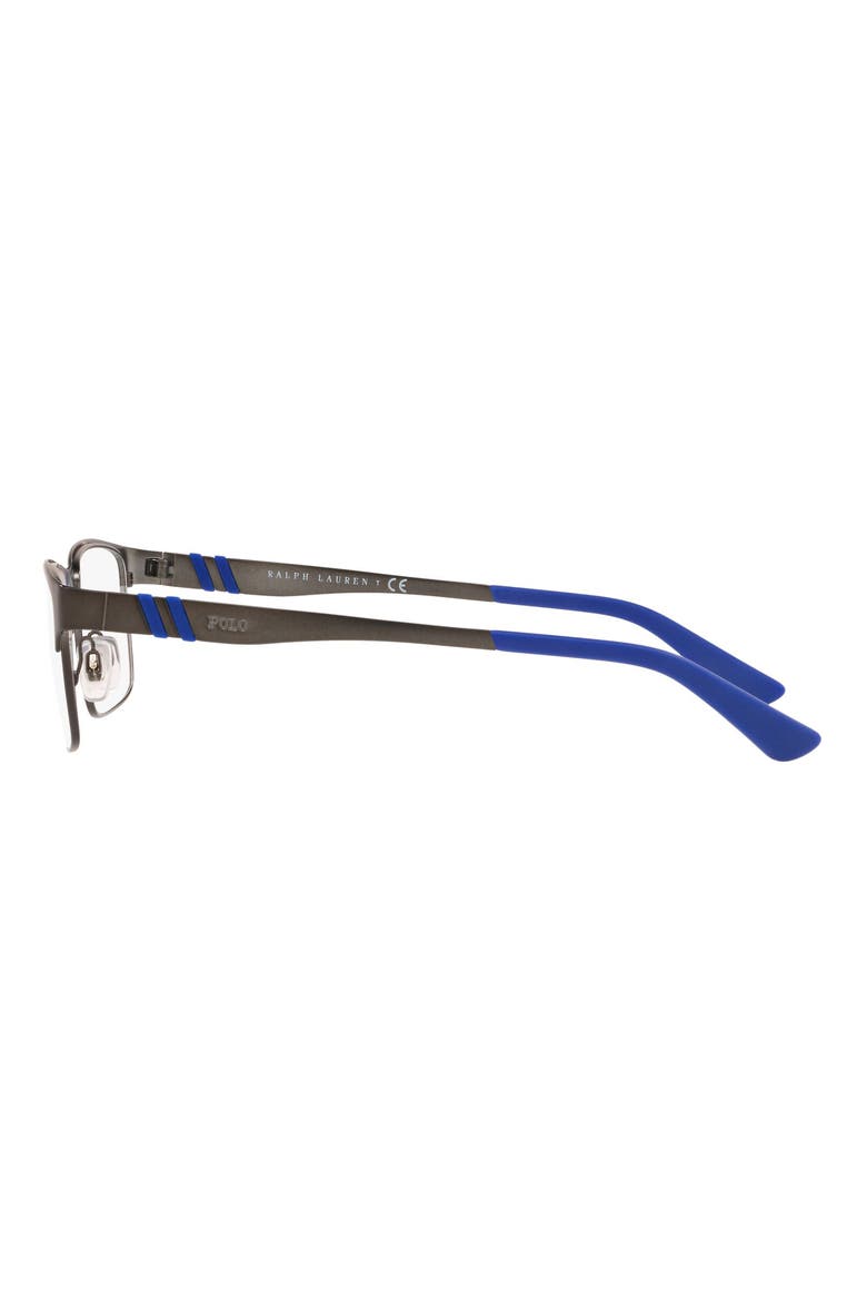 56mm Rectangular Optical Glasses, Alternate, color, GUNMETAL