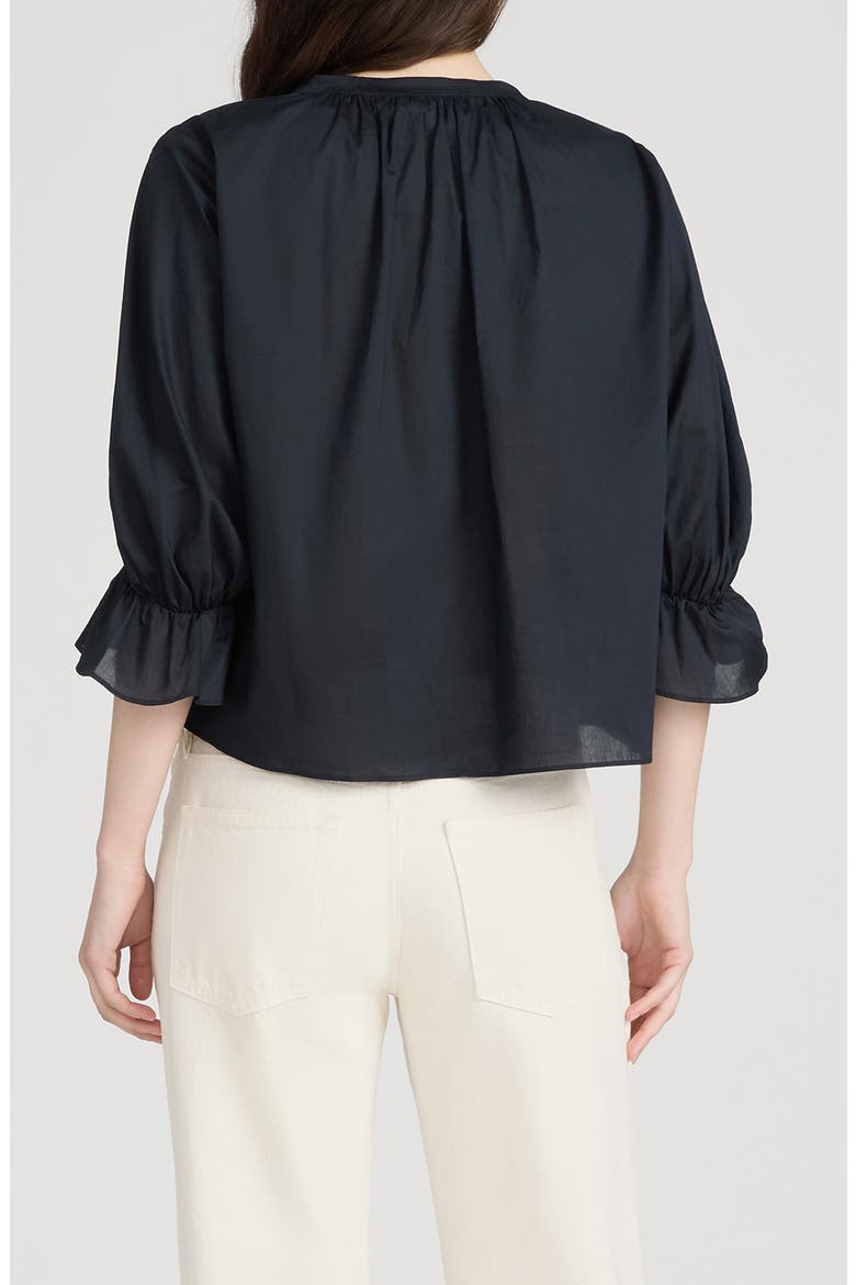 The Poet Ruffle Sleeve Cotton Top, Alternate, color, NAVY