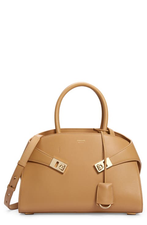 Hug Small Leather Top-Handle Bag