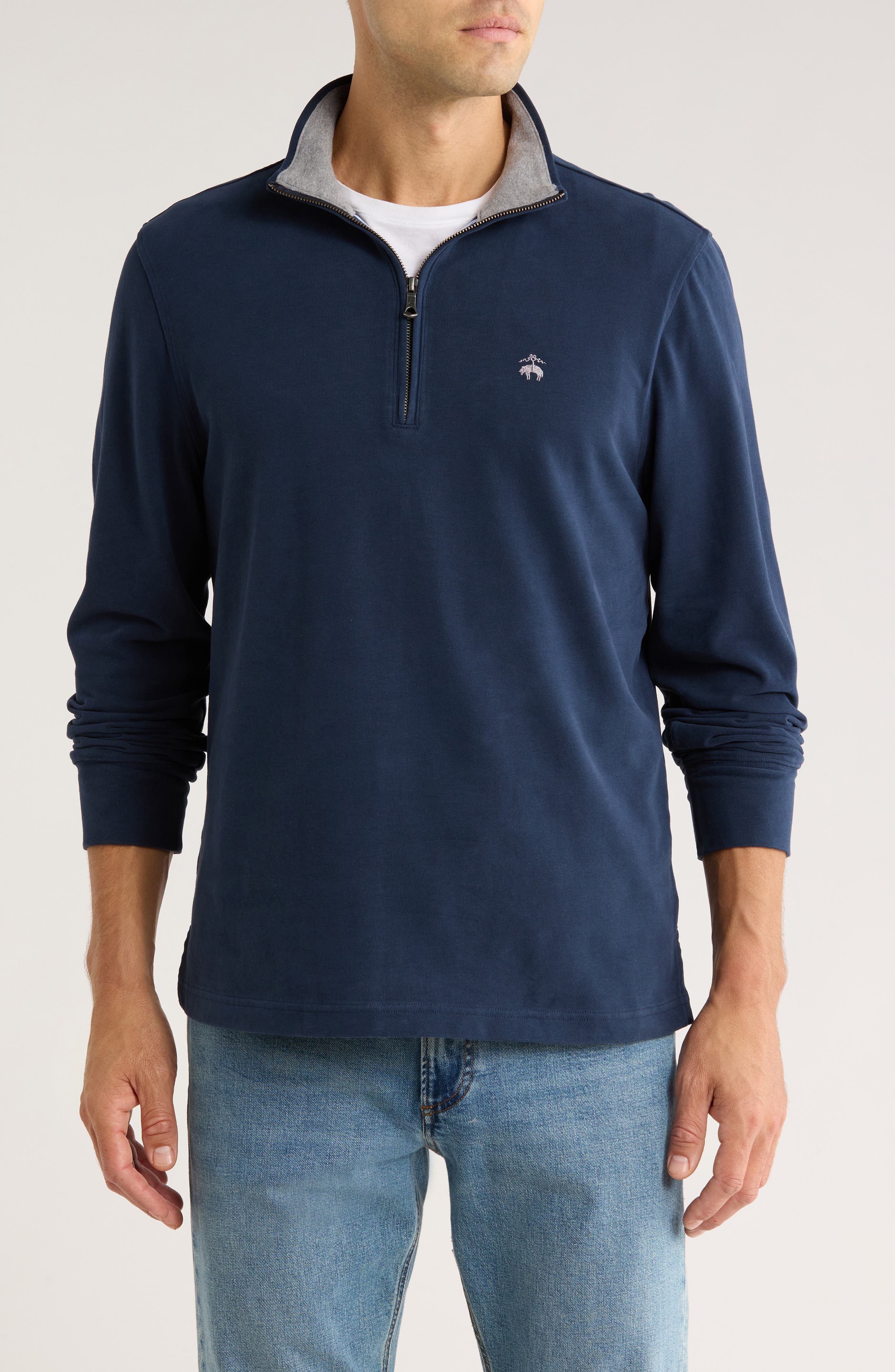 Brooks Brothers Cotton Quarter Zip Pullover