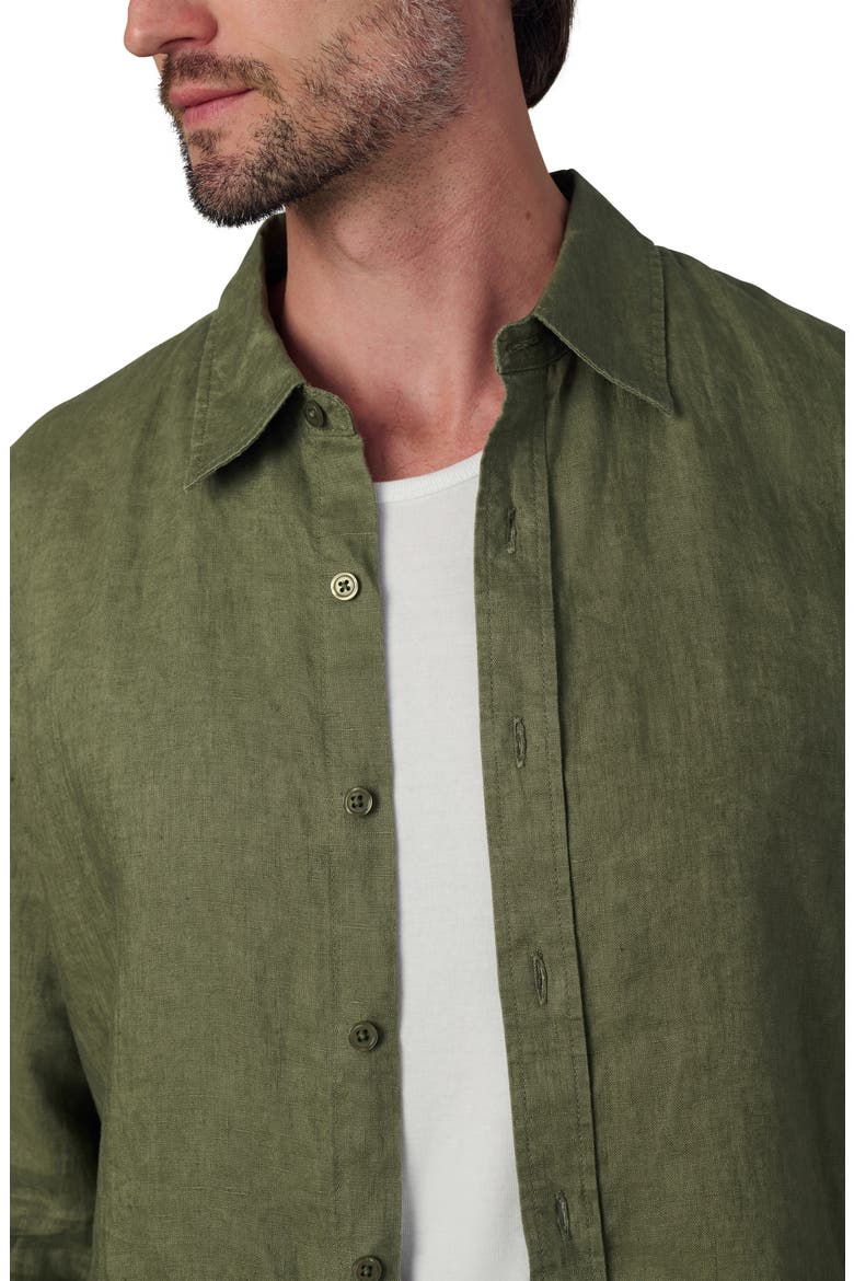 Jakob Linen Button-Up Shirt, Alternate, color, LICHEN