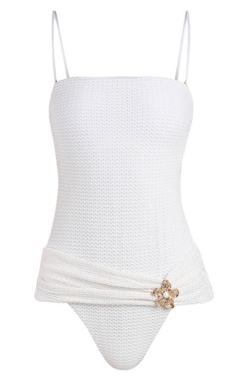 Sunshine 79 Flora Flair One-piece Swimsuit In White
