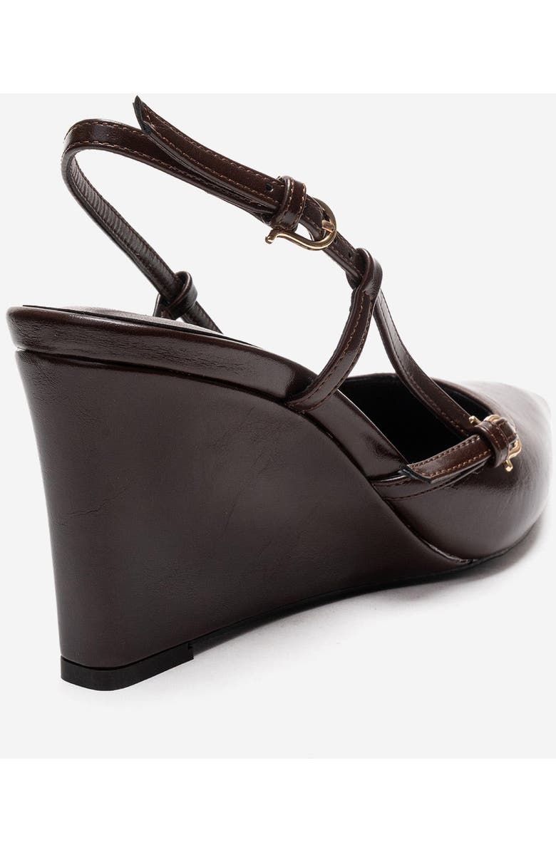 Prologue Shoes Celia Pointed Toe Wedge Pump, Alternate, color, Brown