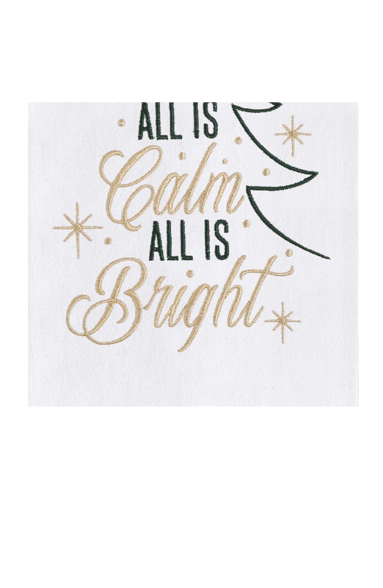 C&F Home "All is Calm & All is Bright" Christmas Tree 100% Cotton Embroidered Flour Sack Dishtowel, Alternate, color, 