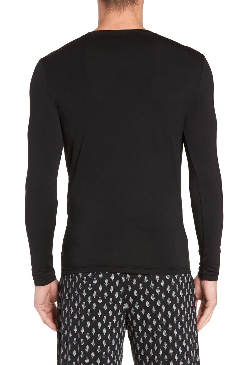 Sleek Heat Crewneck Long Sleeve T-Shirt, Alternate, color, BLACK