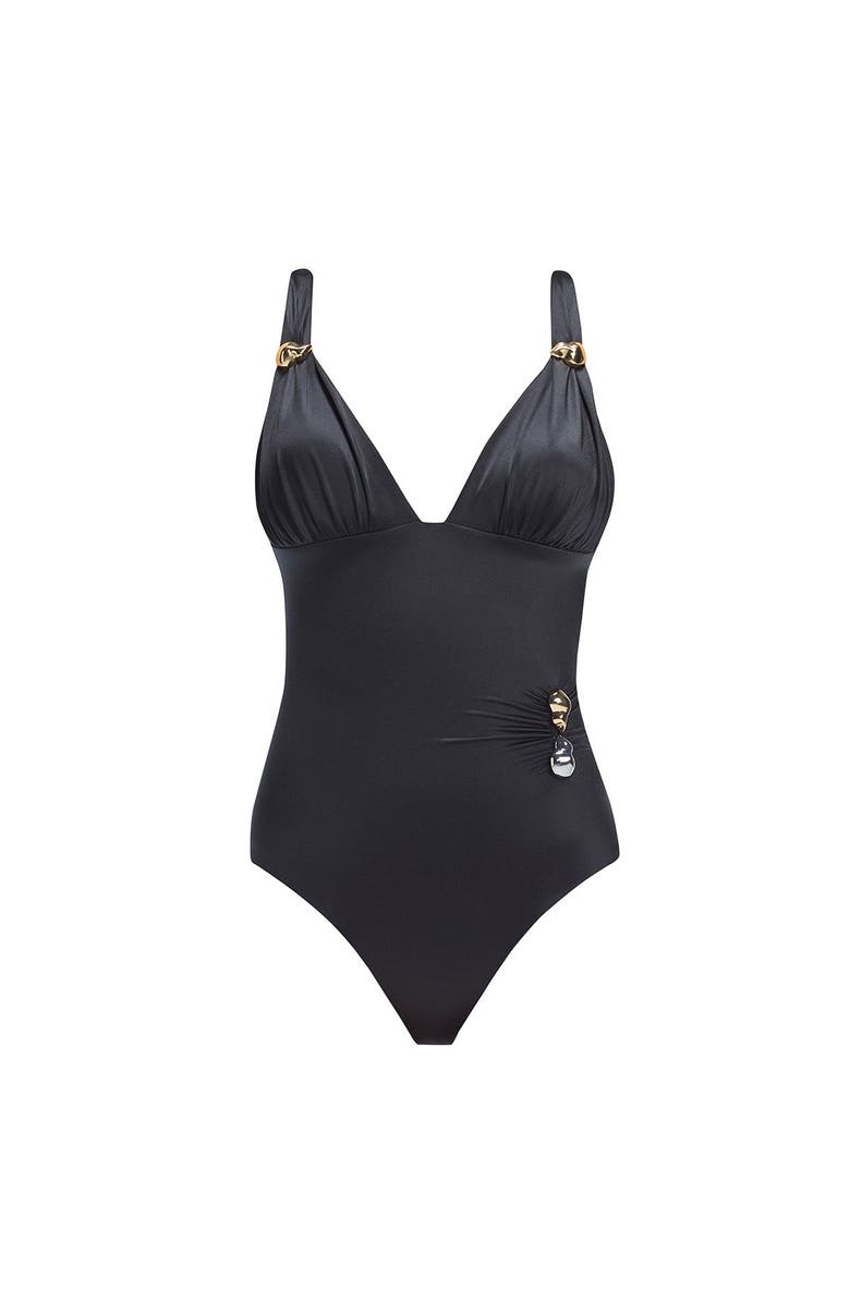 Moeva Marina One Piece Swimsuit, Main, color, Black