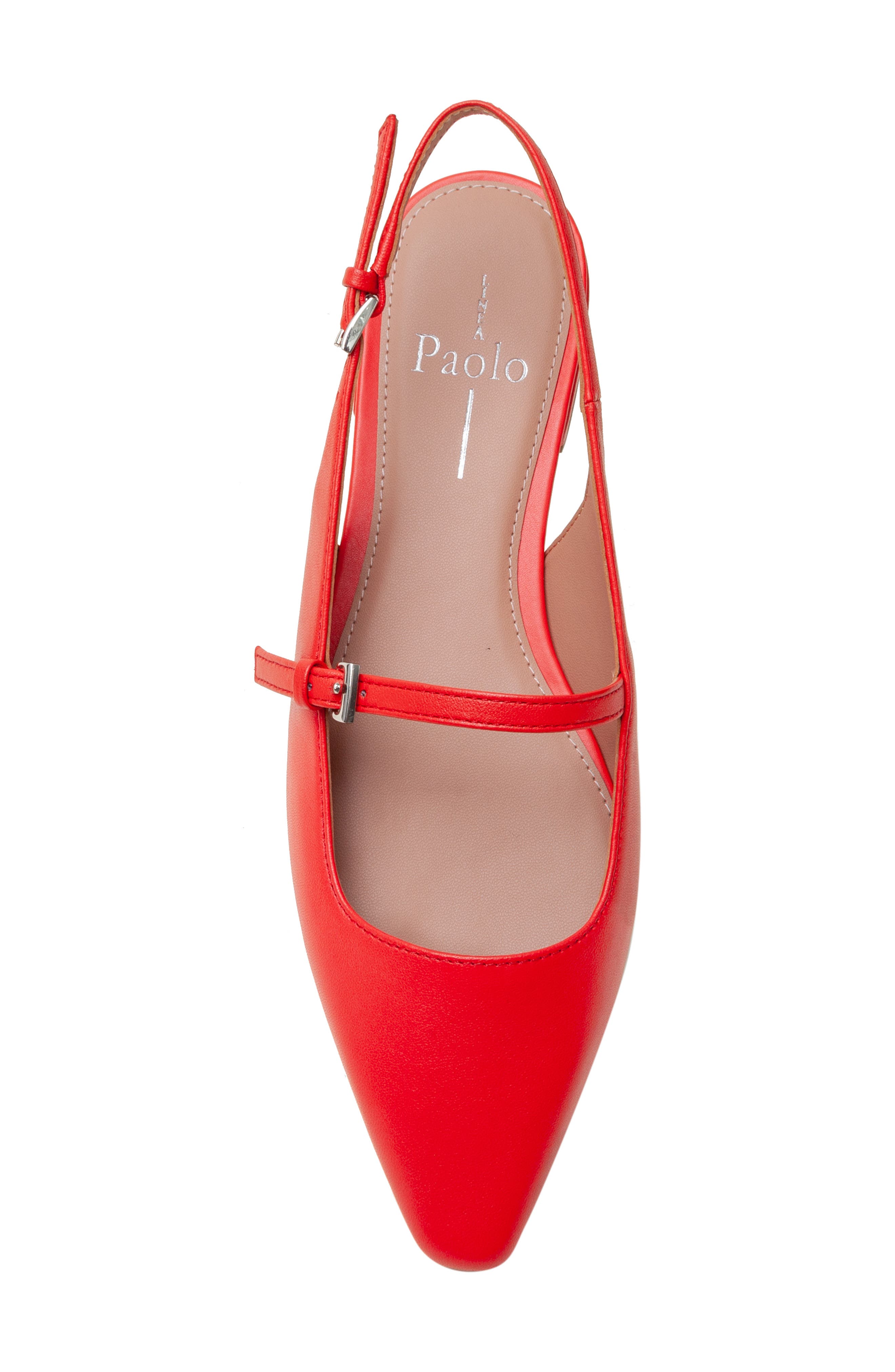 Linea Paolo Celeste Slingback Pointed Toe Flat, Alternate, color, Cherry Red