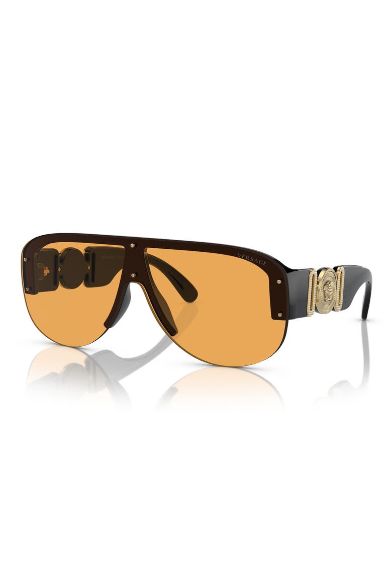 148mm Shield Sunglasses, Alternate, color, BLACK / ORANGE
