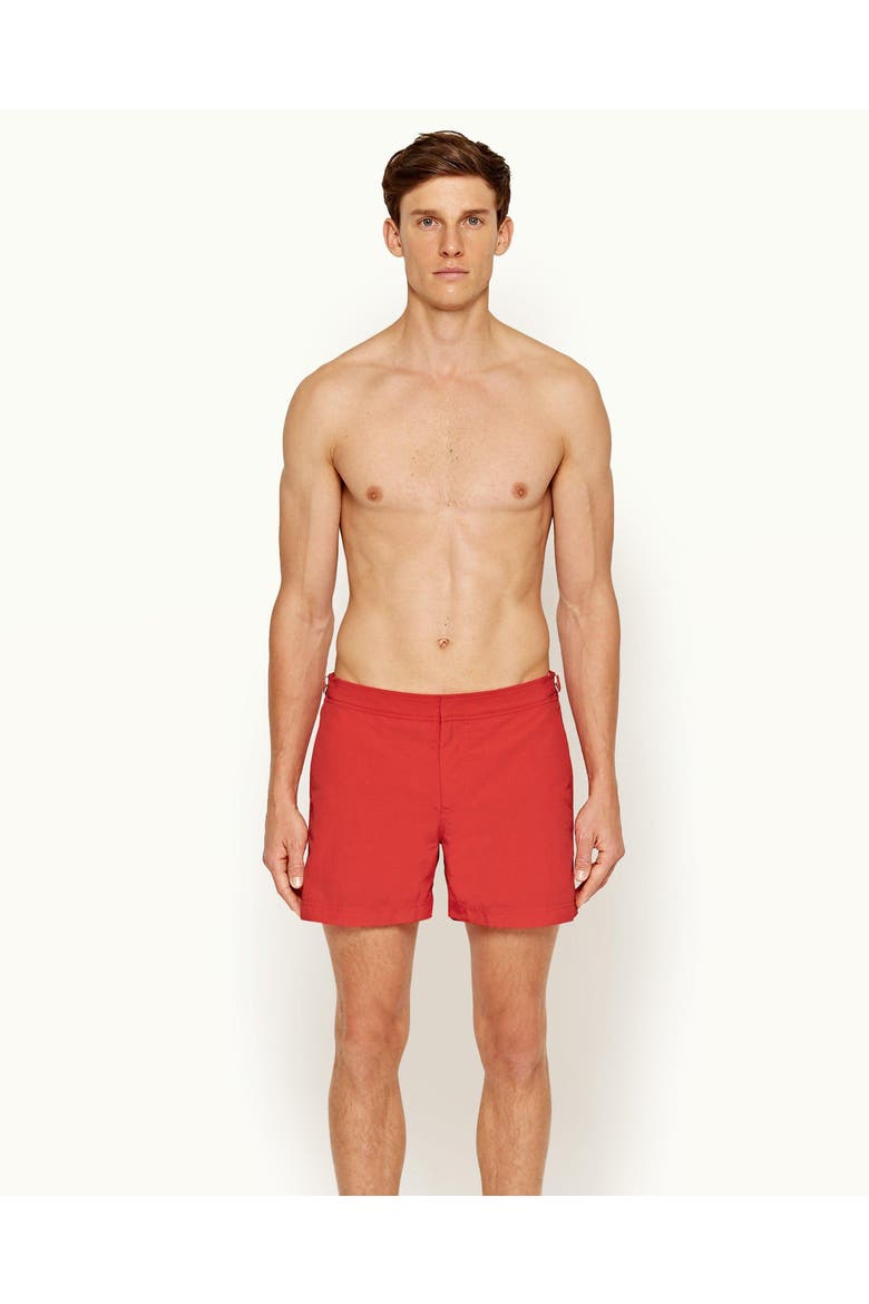Setter Polyamide Shorter-Length Tailored-Fit Swim Shorts, Alternate, color, RESCUE RED