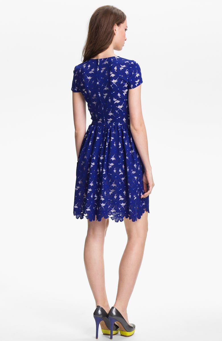 Vince Camuto Short Sleeve Lace Dress, Alternate, color, 