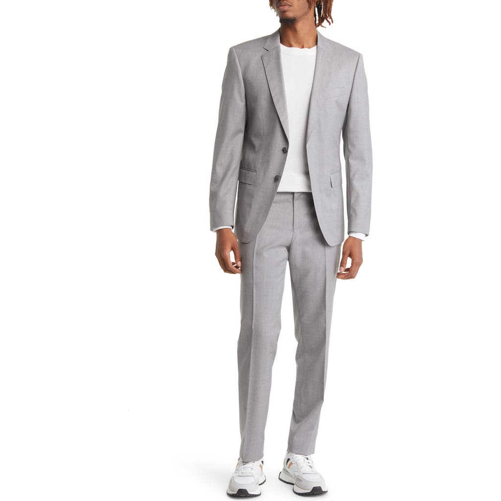 Hugo Boss Boss Huge Solid Wool Suit In Gray