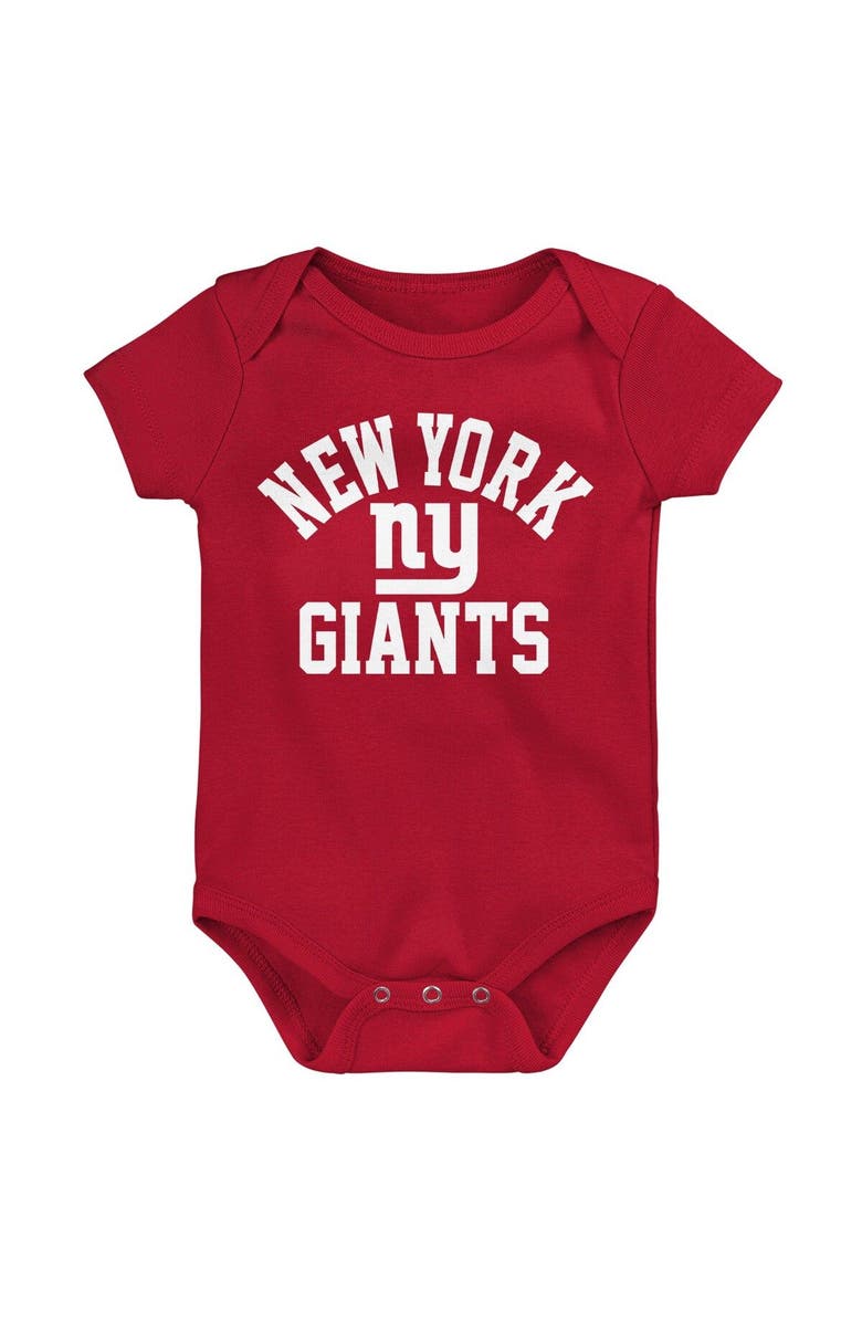 Outerstuff Newborn & Infant Royal/Red/Heather Gray New York Giants Three-Pack Eat, Sleep & Drool Retro Bodysuit Set, Alternate, color, Royal