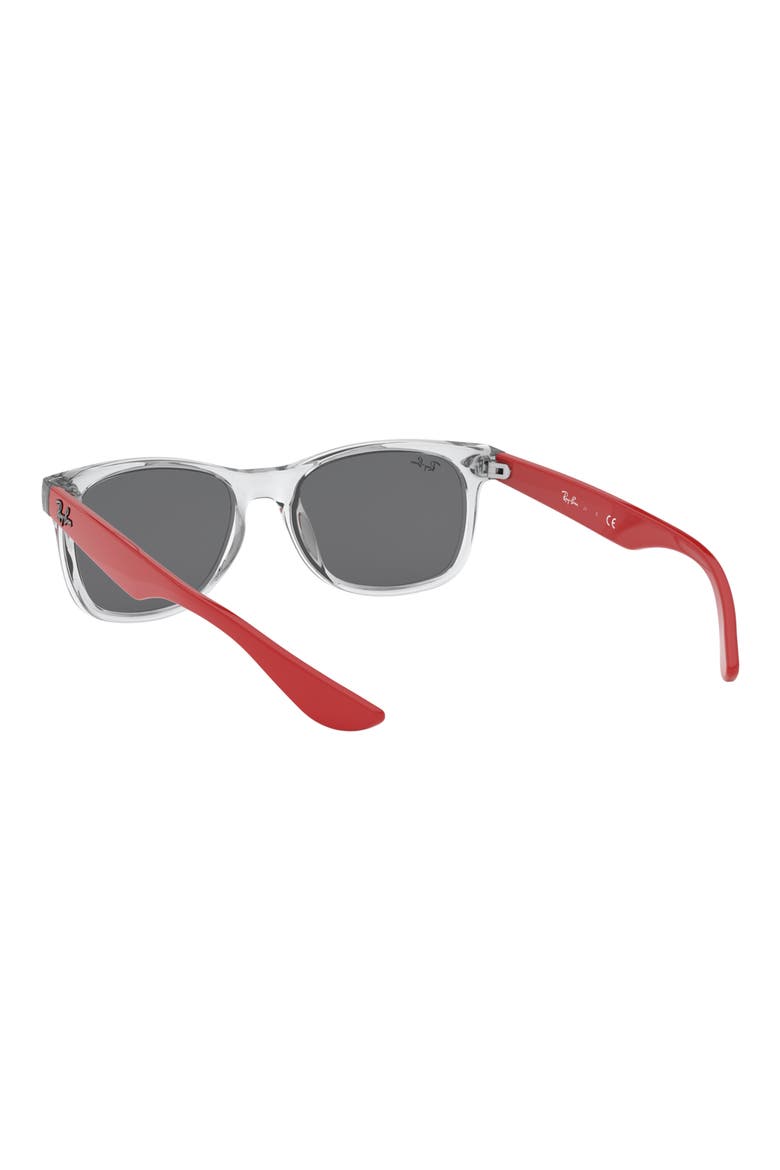 Junior 50mm Wayfarer Mirrored Sunglasses, Alternate, color, TRANSPARENT GREY