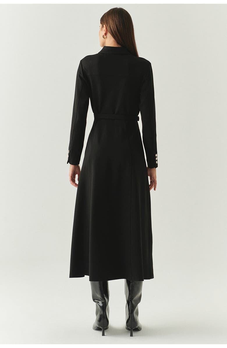Exquise Georgina Shirt Collar Long Sleeve Knit Dress With Pockets, Alternate, color, Black