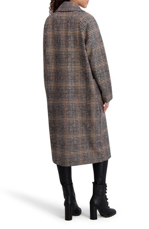 Karl Lagerfeld Paris Longline Wool Blend Coat In Gray