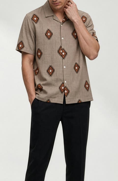 Homer Geometric Print Short Sleeve Shirt