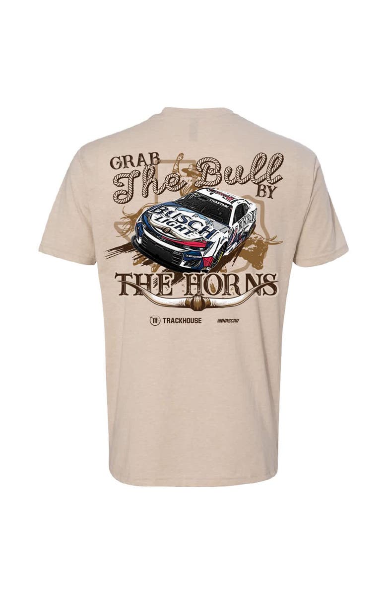 Trackhouse Racing Team Collection Men's Trackhouse Racing Team Collection  Natural Ross Chastain Busch Light Grab the Bull By The Horns Car T-Shirt, Alternate, color, 