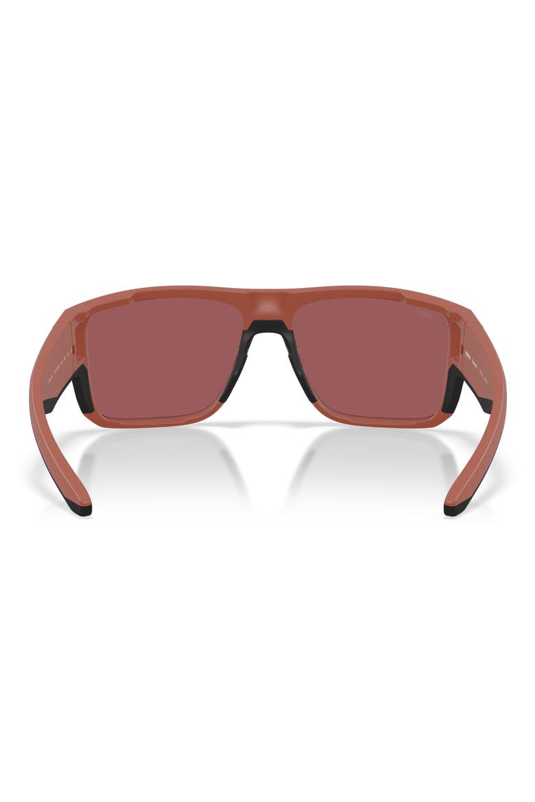 Taxman 59mm Polarized Rectangular Sunglasses, Alternate, color, MATTE TERRA COTTA / GOLD 580G