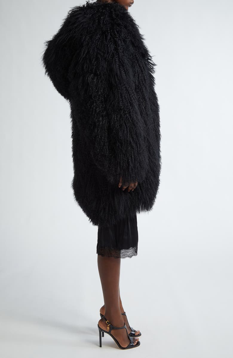 Michael Kors Collection Genuine Shearling Clutch Coat, Alternate, color, 