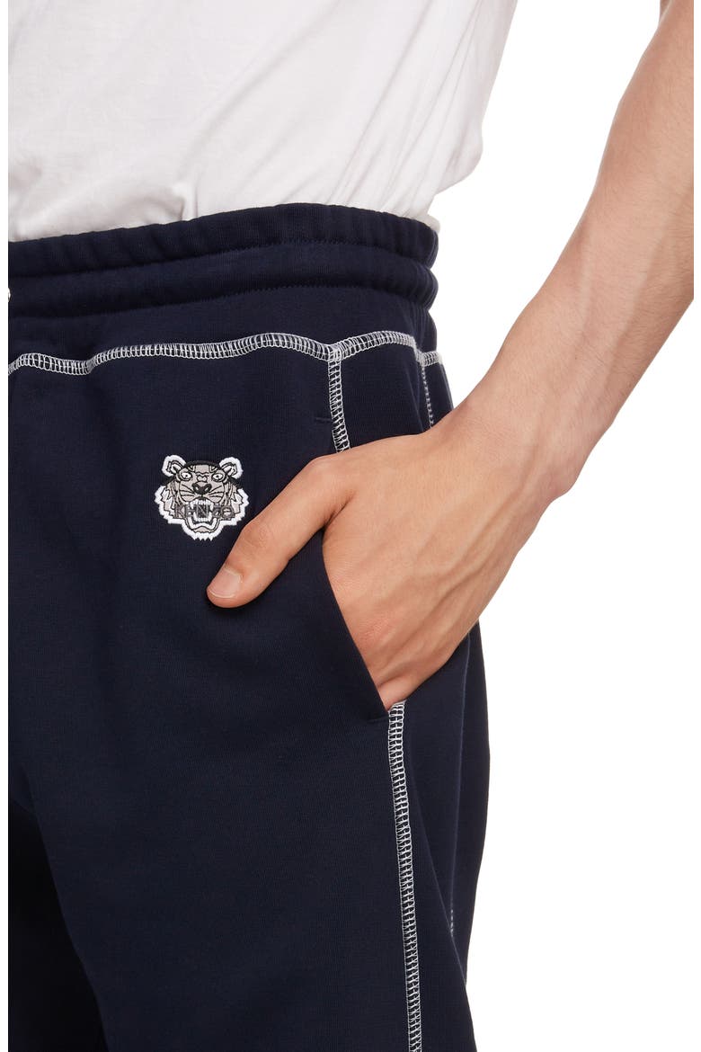 Embroidered Crest Sweatpants, Alternate, color, MIDNIGHT BLUE