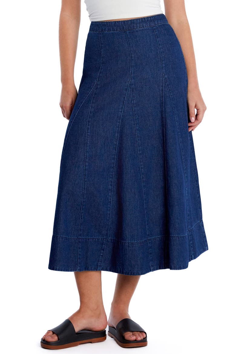 Brilliant Denim Maxi Skirt, Main, color, RICH BLUE