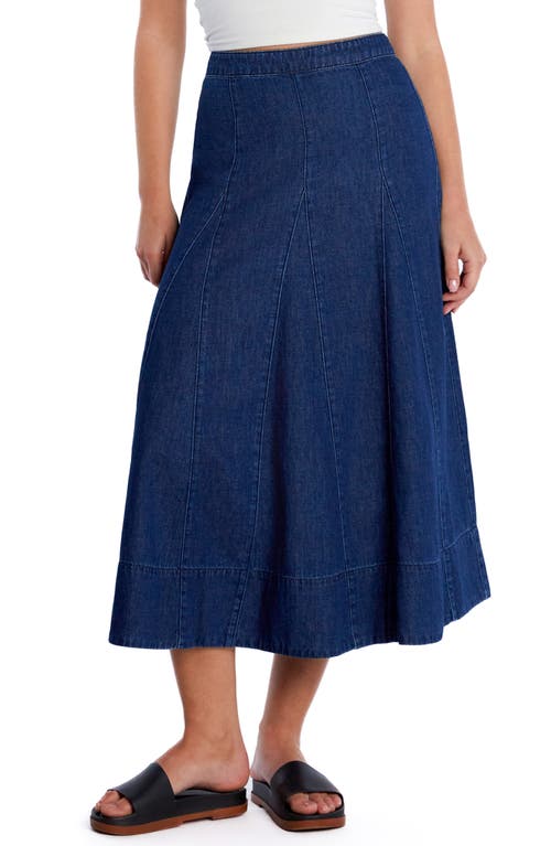 Wash Lab Denim Brilliant Denim Maxi Skirt In Rich Blue